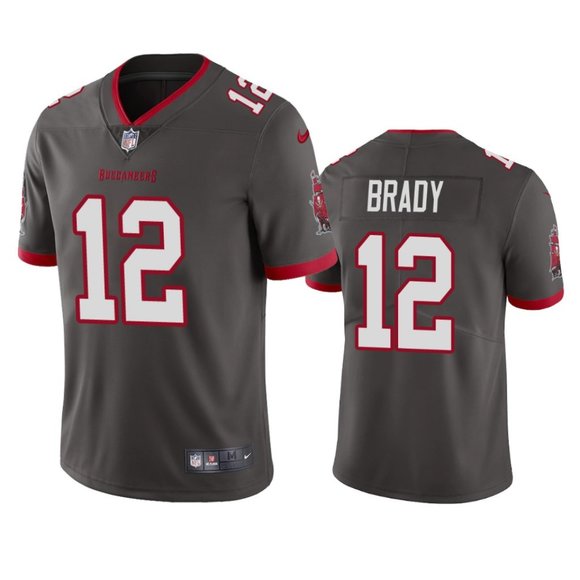 Tom Brady Tampa Bay Buccaneers Nike Pewter Vapor Elite Authentic NFL Jersey - Picture 7 of 7